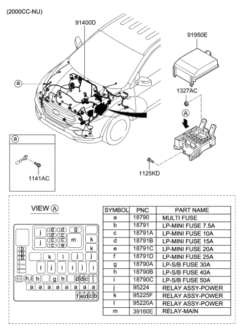 2014 Hyundai Tucson Wiring Assembly-Control Diagram for 91308-2S070