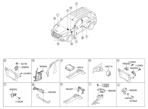 2014 Hyundai Tucson Module Assembly-Smart Key Diagram for 95480-2S810