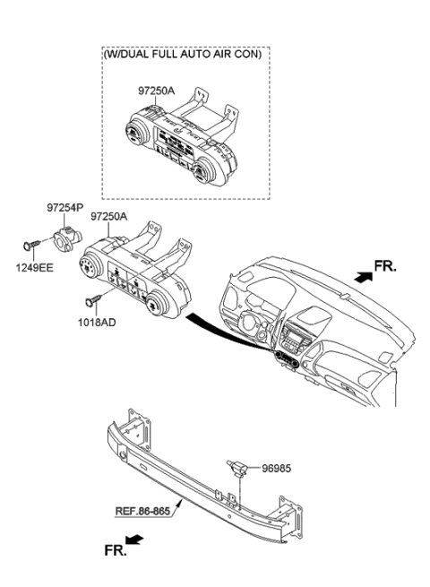 2014 Hyundai Tucson Heater Control Assembly Diagram for 97250-2S430-TJP