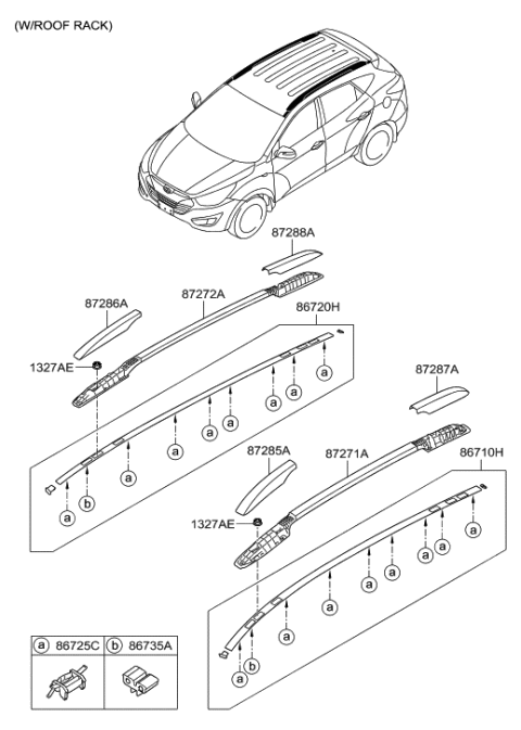 2014 Hyundai Tucson Roof Garnish & Rear Spoiler Diagram 2