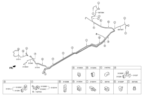 2014 Hyundai Tucson Tube-Connector To Rear,RH Diagram for 58736-2S000
