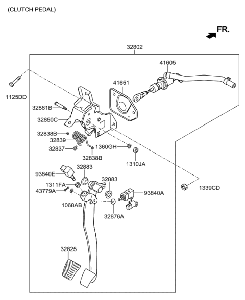 2014 Hyundai Tucson Brake & Clutch Pedal Diagram 2