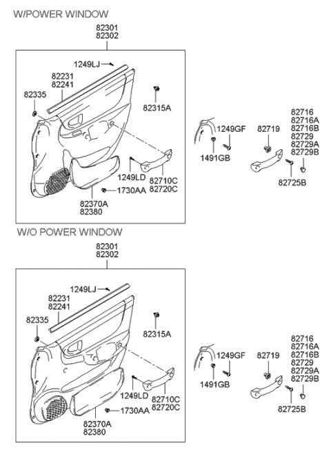 2005 Hyundai Accent Cap-Door Grip Handle,LH Diagram for 82719-25010-ZE