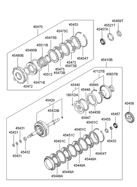 2003 Hyundai Accent Race-Thrust Bearing Diagram for 45459-36201