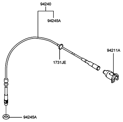 2006 Hyundai Accent Cable Assembly-Speedometer Diagram for 94240-25000
