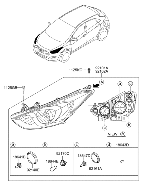 2013 Hyundai Elantra GT Head Lamp Diagram