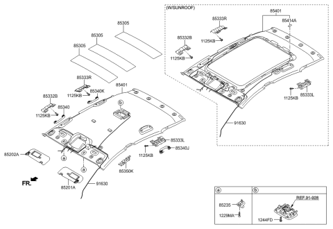 2014 Hyundai Elantra GT Wiring Assembly-Roof Diagram for 91801-A5430