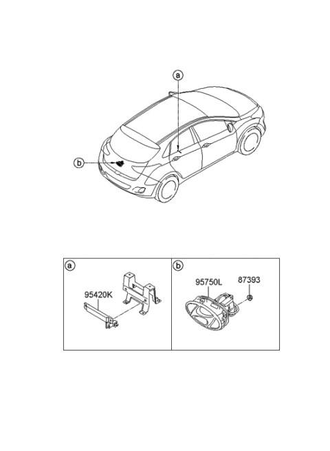 2014 Hyundai Elantra GT Camera Assembly-Back View Diagram for 95760-A5030-ZU3