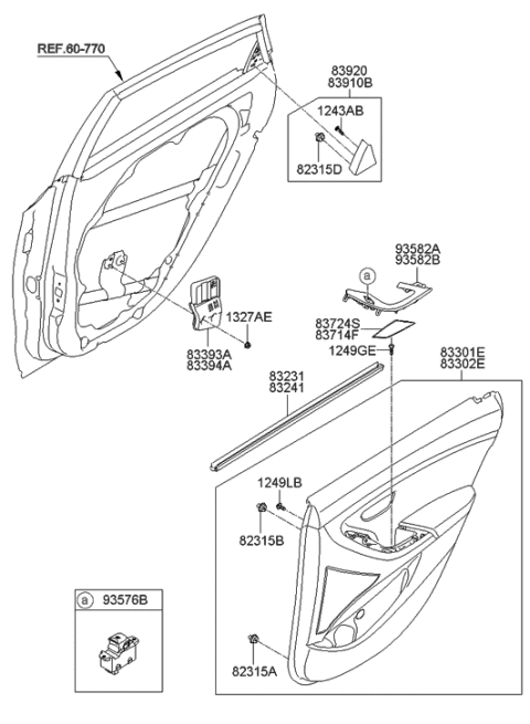 2014 Hyundai Elantra GT Rear Door Trim Diagram
