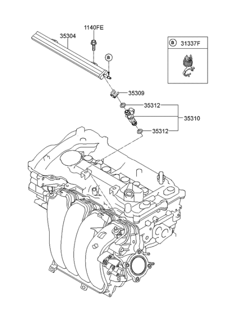 2013 Hyundai Elantra GT Throttle Body & Injector Diagram 1