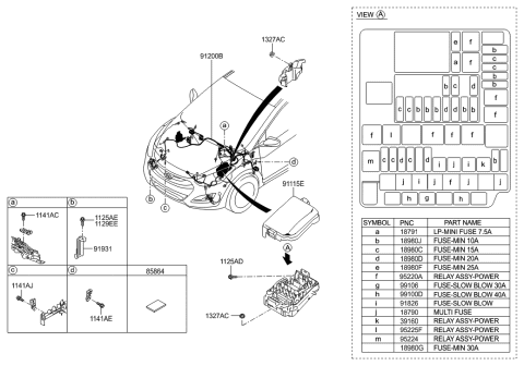 2013 Hyundai Elantra GT Wiring Assembly-Front Diagram for 91238-A5024