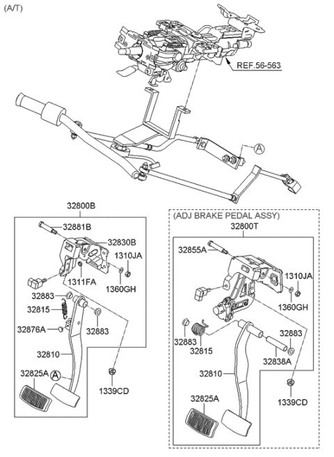 2005 Hyundai Sonata Clutch & Brake Pedal Diagram 2