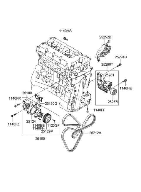 2005 Hyundai Sonata Coolant Pump Diagram