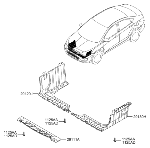 2015 Hyundai Accent Under Cover Diagram