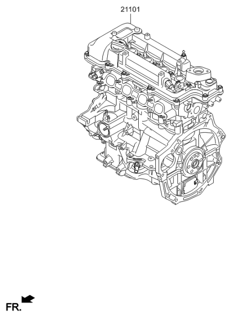 2015 Hyundai Accent Reman Sub Engine Diagram for 142N1-2BU06-HRM