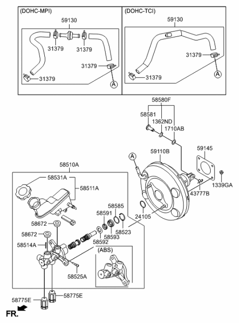 2017 Hyundai Accent Brake Master Cylinder & Booster Diagram