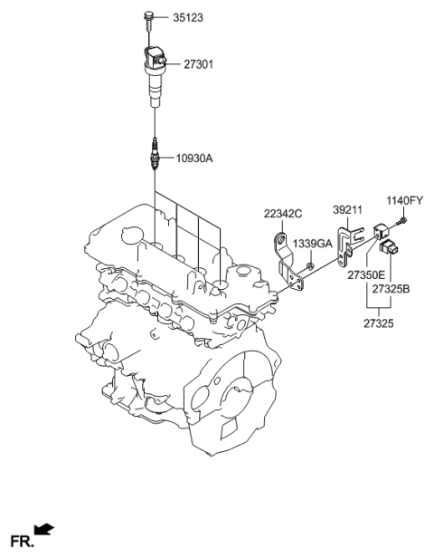 2015 Hyundai Accent Spark Plug & Cable Diagram