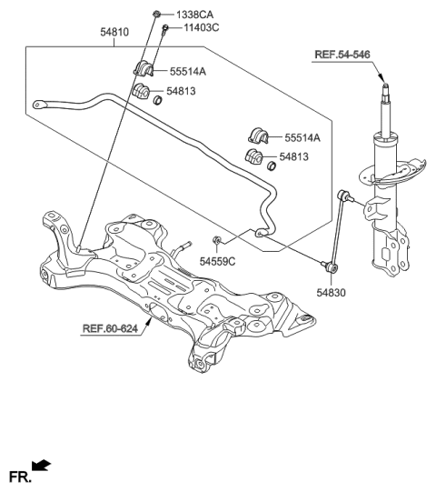2015 Hyundai Accent Front Suspension Control Arm Diagram