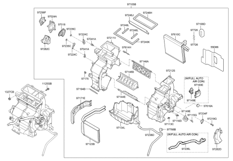 2017 Hyundai Accent Heater & Evaporator Assembly Diagram for 97205-1R123