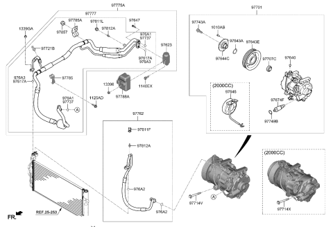 2020 Hyundai Veloster Disc & Hub Assembly-A/C Compressor Diagram for 97644-34550
