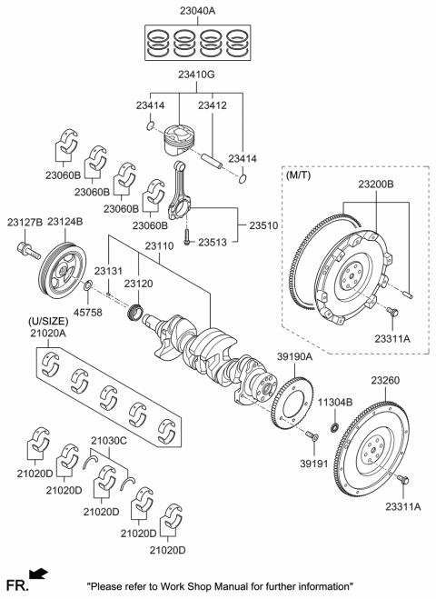 2020 Hyundai Veloster Flywheel-Dual Mass Diagram for 23200-2B570