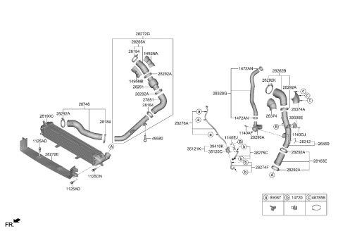2019 Hyundai Veloster Cooler Assembly-Intermediated Diagram for 28270-2B810