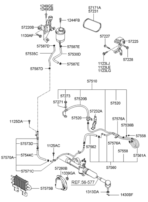 2005 Hyundai Elantra Cover Assembly-Steering Joint Diagram for 57250-2D000