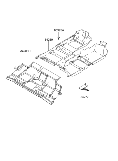 2000 Hyundai Elantra Carpet Assembly-Floor Diagram for 84270-2D550-ZZ