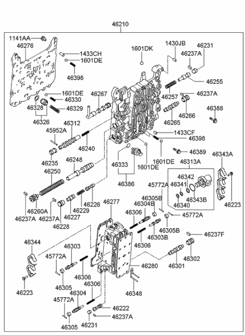 2000 Hyundai Santa Fe Body Assembly-Automatic Transmission Valve Diagram for 46210-39512