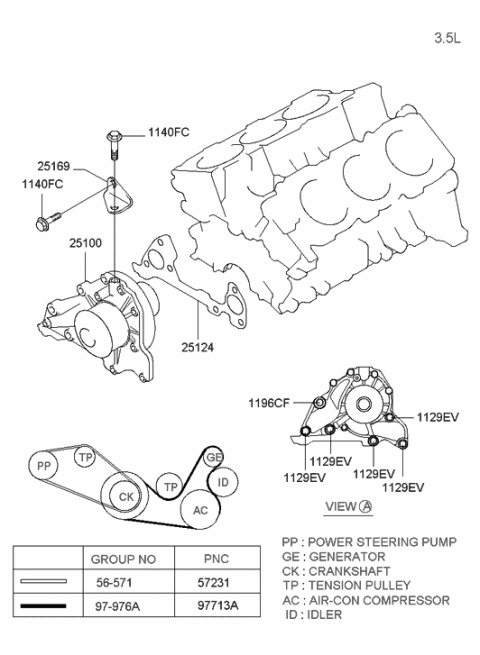 2000 Hyundai Santa Fe Coolant Pump Diagram 3