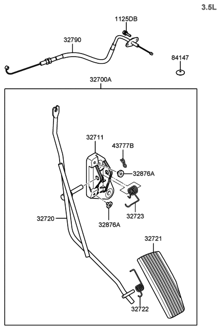 2000 Hyundai Santa Fe Pedal Assembly-Accelerator Diagram for 32700-26310