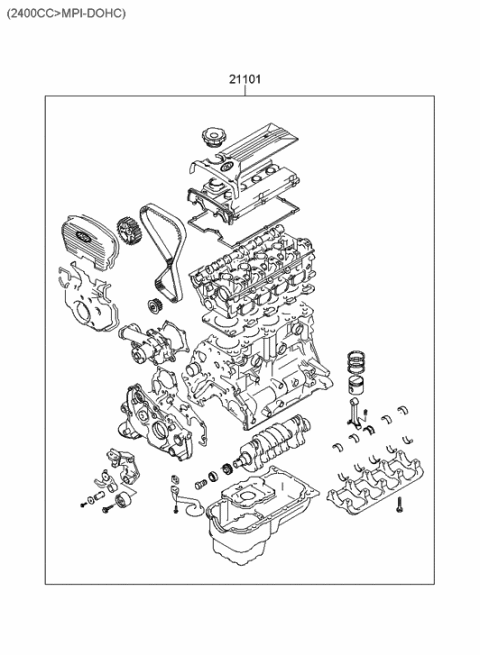 2005 Hyundai Santa Fe Sub Engine Assy Diagram 2
