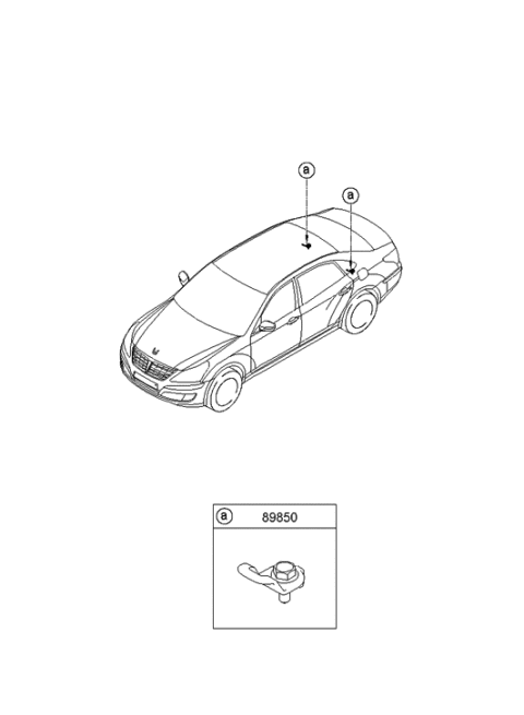 2014 Hyundai Equus Holder Assembly-Child Rest Hook Diagram for 89897-3M000-NYM