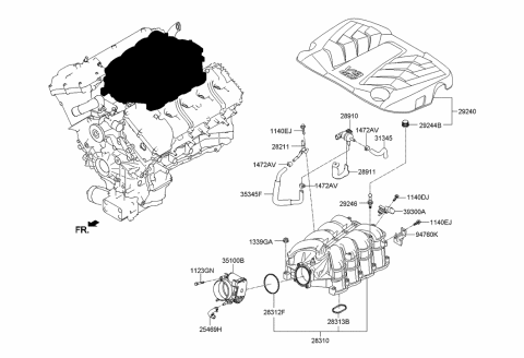 2015 Hyundai Equus Manifold Assembly-Intake Diagram for 28310-3F450