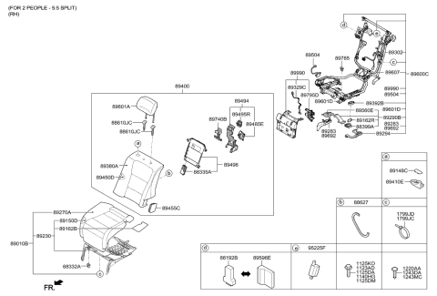 2015 Hyundai Equus Support Assembly-Leg Rear,RH Diagram for 89700-3NFS0