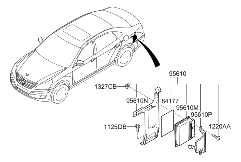 2015 Hyundai Equus Module Assembly-Electronic Control Suspension Diagram for 95610-3N900