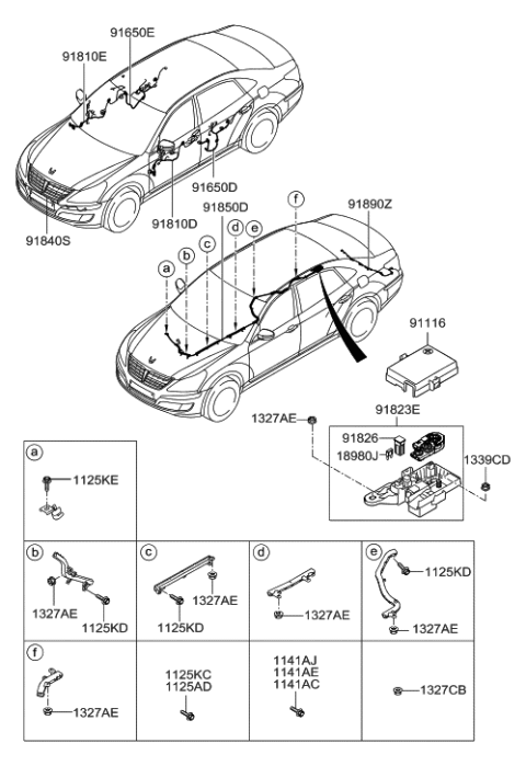 2015 Hyundai Equus Wiring Assembly-Front Door(Driver) Diagram for 91603-3N011