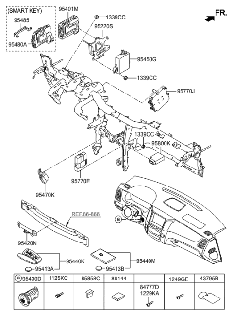 2014 Hyundai Equus SWTICH Assembly-Button Start Diagram for 95430-3N300