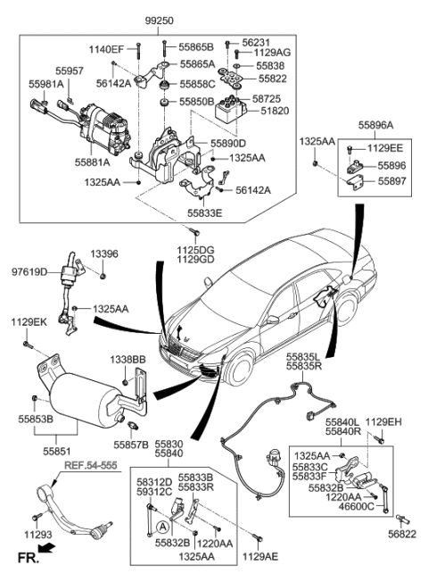 2014 Hyundai Equus Connector Assembly Diagram for 55853-3M000