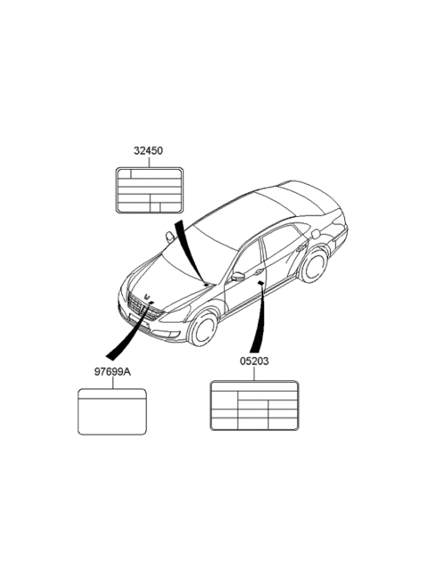 2015 Hyundai Equus Label-Emission Control Diagram for 32450-3F401