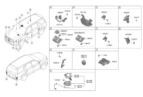 2020 Hyundai Palisade Sensor Assembly-A Type Crash Diagram for 95920-S1100