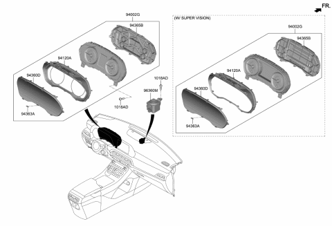 2021 Hyundai Palisade Cluster Assembly-Instrument Diagram for 94001-S8670