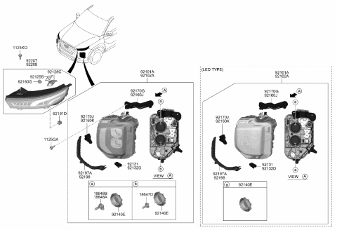 2021 Hyundai Palisade Bracket Assembly-Head Lamp MTG,LH Diagram for 92155-S8000