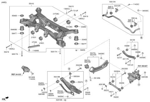 2022 Hyundai Palisade Bush-RR Assist Arm Diagram for 55258-S8000