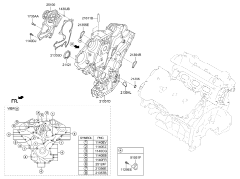 2020 Hyundai Palisade Pump Assembly-Coolant Diagram for 25100-3CAC0