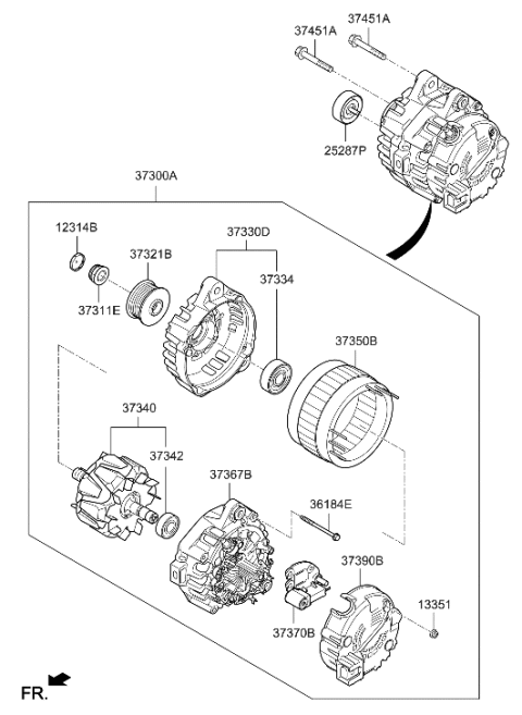 2021 Hyundai Palisade Complete Front Housing Diagram for 37330-3L050