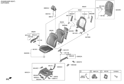 2021 Hyundai Palisade Cushion Assembly-FR Seat,RH Diagram for 88200-S8041-UBS