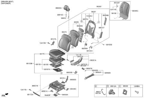 2022 Hyundai Palisade Switch Assembly-Power FR Seat LH Diagram for 88070-S2020-NNB