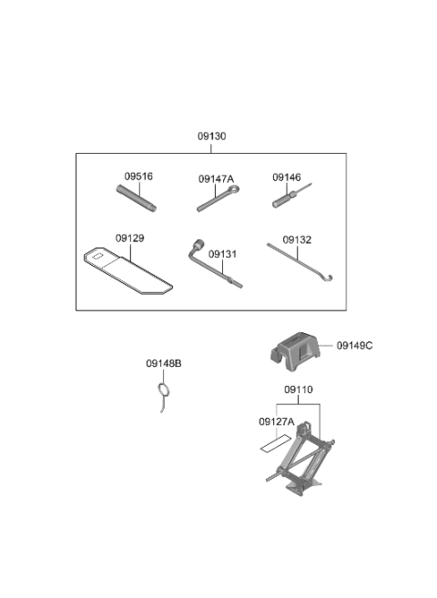 2022 Hyundai Palisade Tool Set-OVM Diagram for 09130-S8000