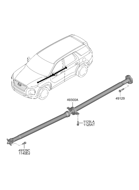 2021 Hyundai Palisade Shaft Assembly-PROPELLER Diagram for 49300-S8050